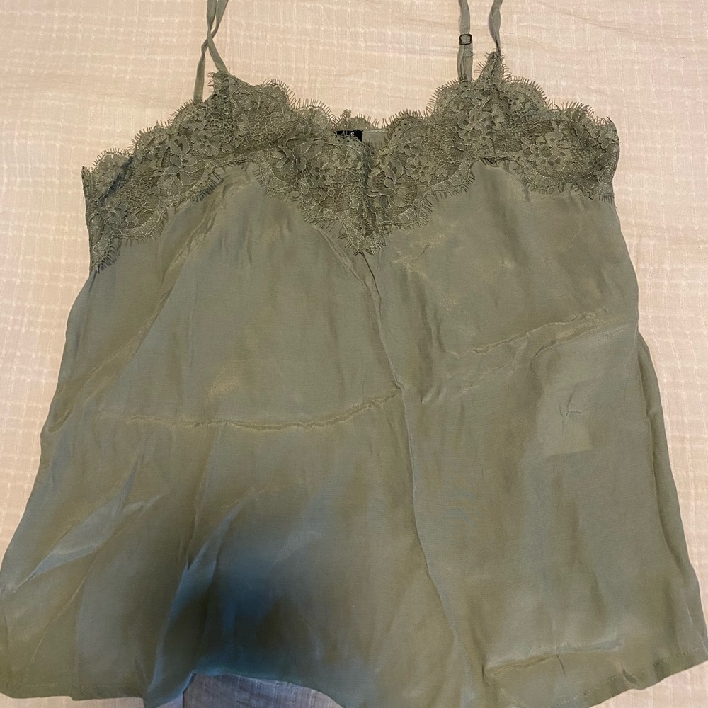 Abercrombie lace silk tank